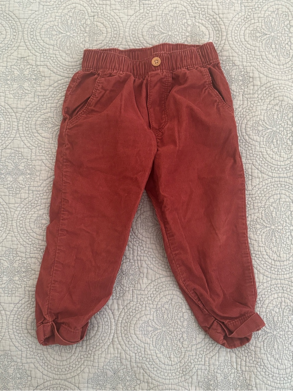 Little Planet Toddler Corduroy Elastic Waist Pants - Rust